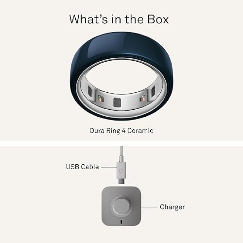 OURA RING 4 CERAMIC MIDNIGHT SIZE 8 SLEEP, ACTIVITY WOMEN S HEALTH TRACKER, 8-DAY BATTERY, ANDROID I