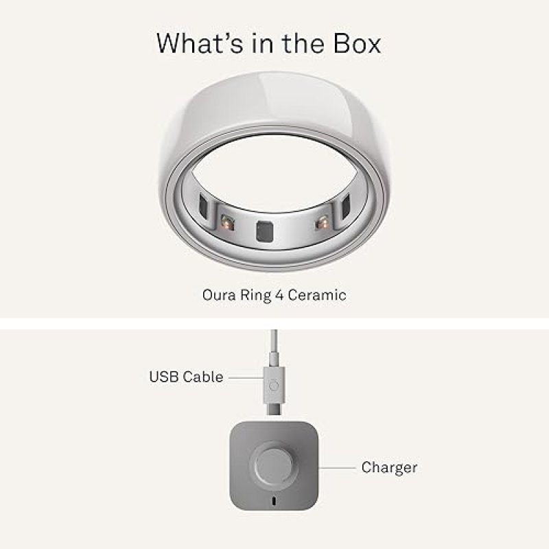 OURA RING 4 CERAMIC CLOUD SIZE 8 SLEEP, ACTIVITY, WOMEN S HEALTH, AI ADVISOR, 8-DAY BATTERY