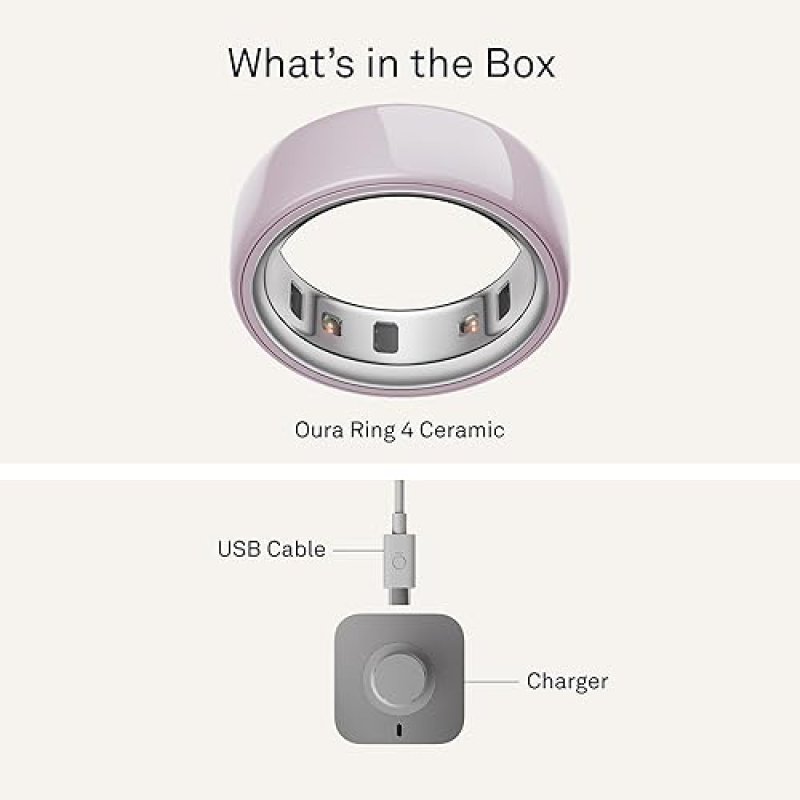 OURA RING 4 CERAMIC PETAL SIZE 8 SLEEP, ACTIVITY, WOMEN S HEALTH, AI, 8-DAY BATTERY, ANDROID IOS