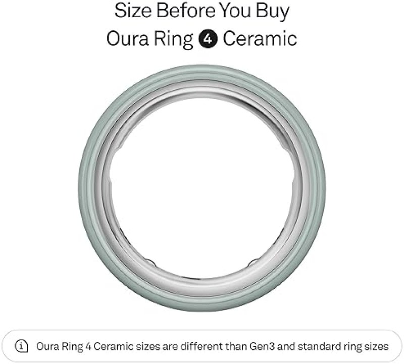 OURA RING 4 CERAMIC TIDE SIZE 8 SLEEP, ACTIVITY WOMEN S HEALTH TRACKER, 8-DAY BATTERY, ANDROID IOS