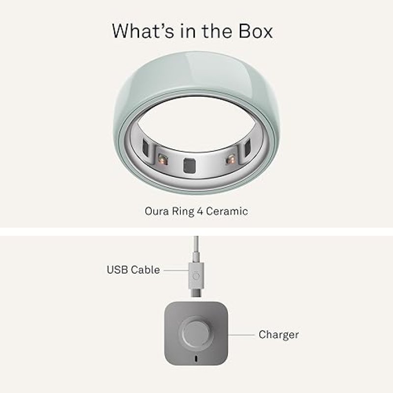 OURA RING 4 CERAMIC TIDE SIZE 8 SLEEP, ACTIVITY WOMEN S HEALTH TRACKER, 8-DAY BATTERY, ANDROID IOS