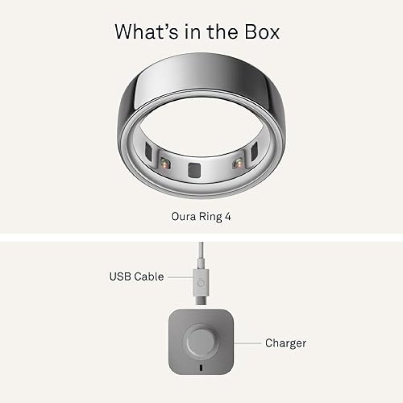 OURA RING 4 SILVER SIZE 8 SLEEP TRACKER, ACTIVITY MONITOR, WOMEN S HEALTH, AI ADVISOR, 8-DAY BATTERY