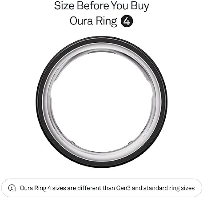 OURA RING GENERATION 4 BLACK SIZE 11 SLEEP, ACTIVITY, WOMEN S HEALTH TRACKER, AI ADVISOR, 8-DAY BATT