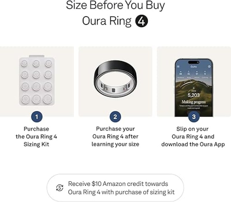 OURA RING GENERATION 4 BLACK SIZE 11 SLEEP, ACTIVITY, WOMEN S HEALTH TRACKER, AI ADVISOR, 8-DAY BATT