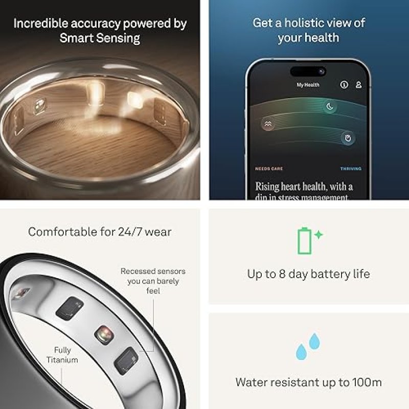 OURA RING 4 STEALTH SIZE 11 SLEEP, ACTIVITY WOMEN S HEALTH TRACKER, AI ADVISOR, 8-DAY BATTERY