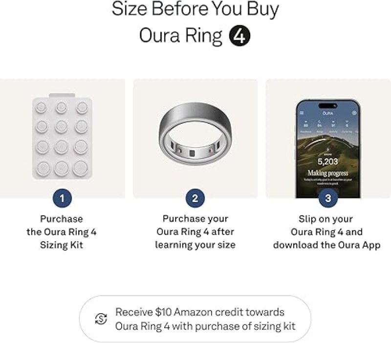 OURA RING 4 BRUSHED SILVER SIZE 10 SLEEP, ACTIVITY HEALTH TRACKER, AI ADVISOR, 8-DAY BATTERY