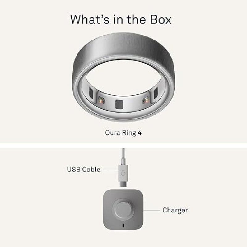 OURA RING 4 BRUSHED SILVER SIZE 10 SLEEP, ACTIVITY HEALTH TRACKER, AI ADVISOR, 8-DAY BATTERY