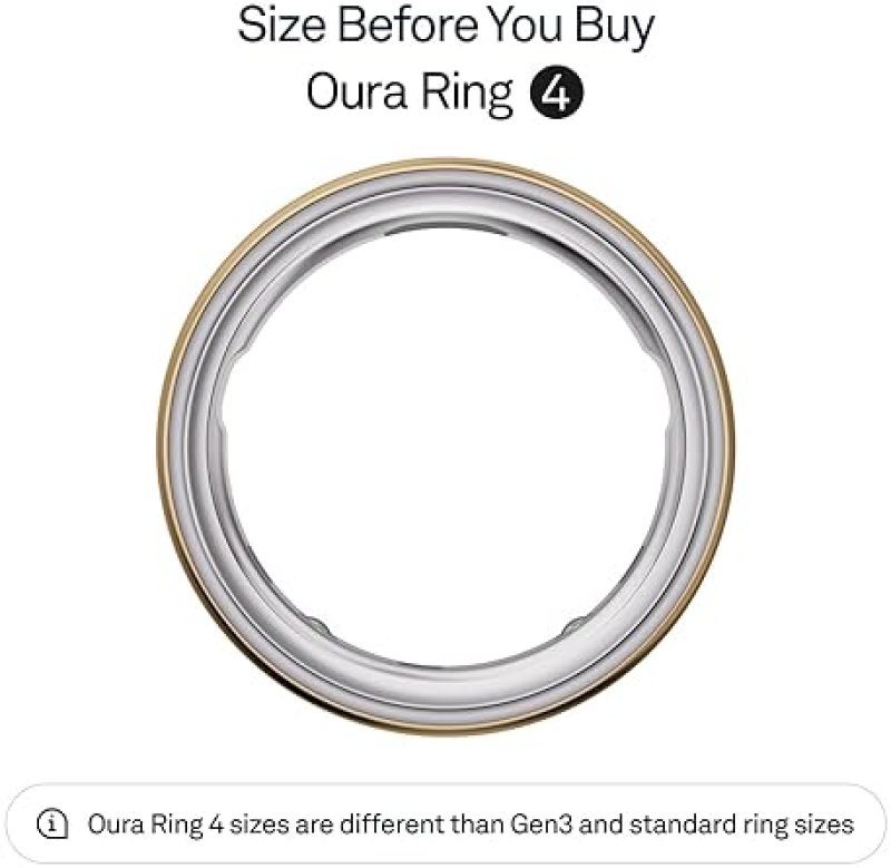 OURA RING GENERATION 4 GOLD SIZE 8 SLEEP, ACTIVITY, WOMEN S HEALTH TRACKER, AI ADVISOR, 8-DAY BATTER