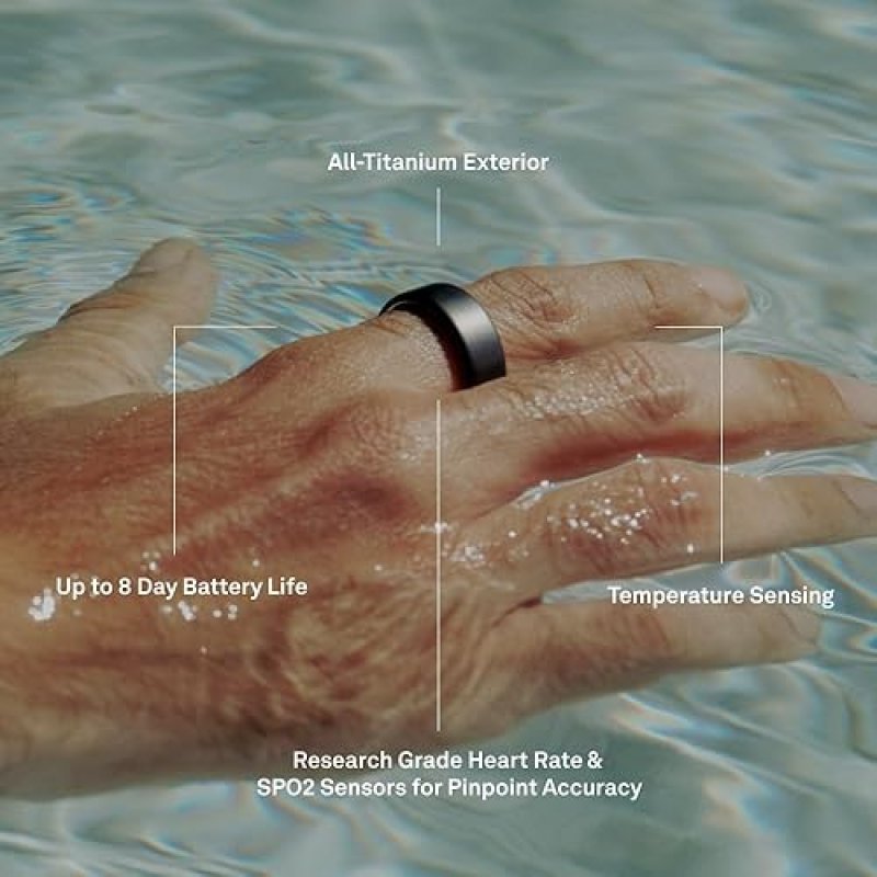 OURA RING GENERATION 4 GOLD SIZE 8 SLEEP, ACTIVITY, WOMEN S HEALTH TRACKER, AI ADVISOR, 8-DAY BATTER