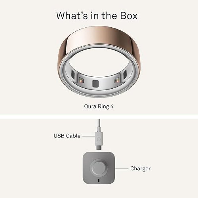 OURA RING 4 ROSE GOLD SIZE 8 SLEEP, ACTIVITY HEALTH TRACKER, AI ADVISOR, 8-DAY BATTERY, ANDROID IOS