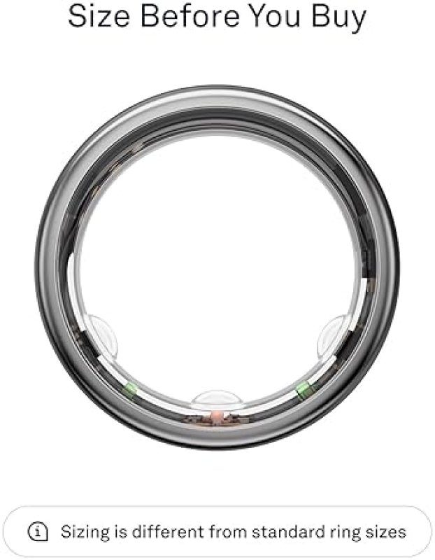 OURA RING GEN3 HORIZON SILVER SIZE 8 WITH SIZING KIT SLEEP, HEART RATE FITNESS TRACKER