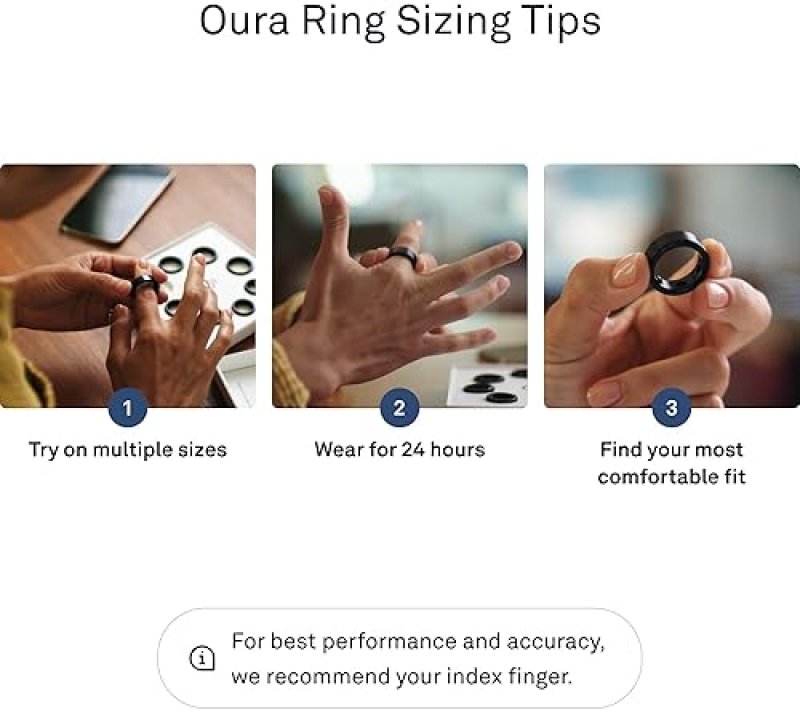 OURA RING GEN3 HORIZON SILVER SIZE 8 WITH SIZING KIT SLEEP, HEART RATE FITNESS TRACKER