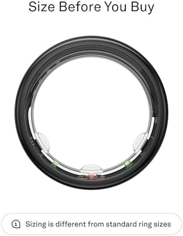 OURA RING GEN3 HORIZON BLACK SIZE 13 WITH SIZING KIT SLEEP FITNESS TRACKER, 5-7 DAY BATTERY