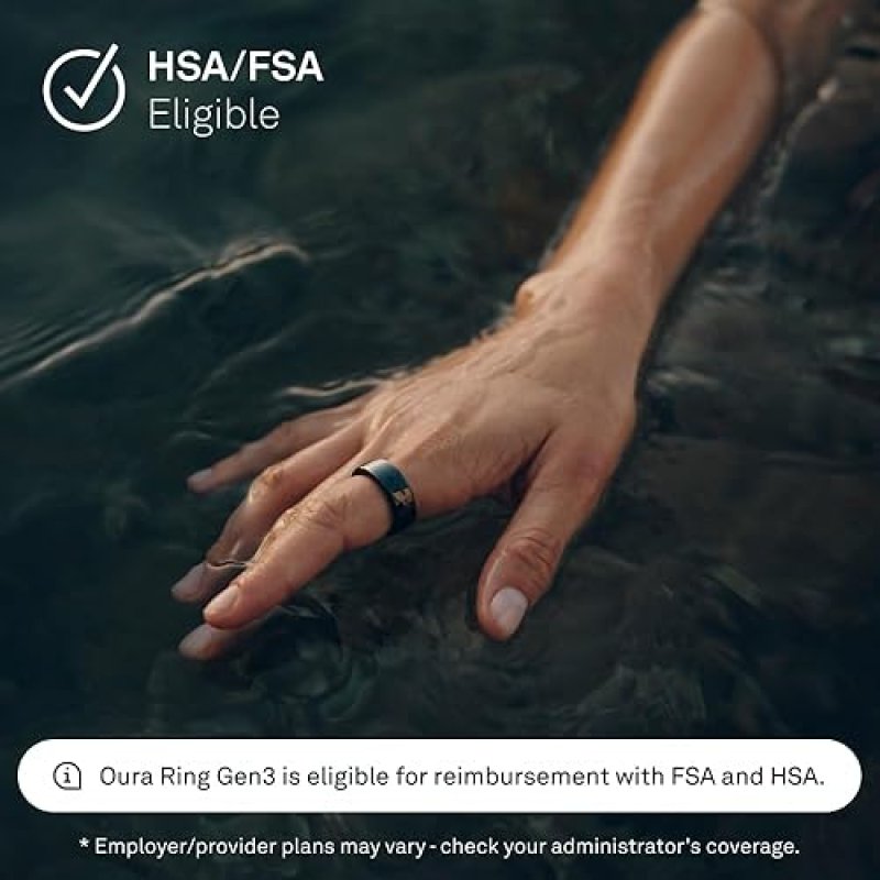 OURA RING GEN3 HORIZON BLACK SIZE 13 WITH SIZING KIT SLEEP FITNESS TRACKER, 5-7 DAY BATTERY