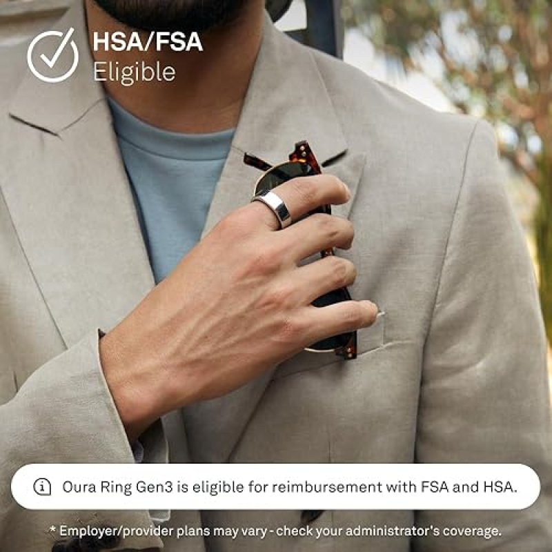 OURA RING GEN3 HERITAGE SILVER SIZE 6 WITH SIZING KIT SLEEP, HEART RATE FITNESS TRACKER