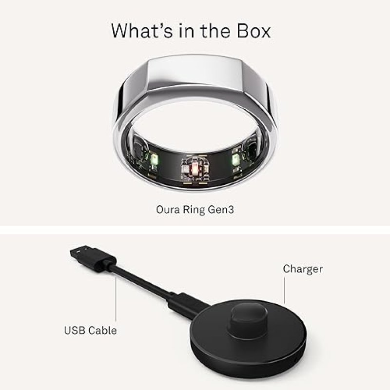 OURA RING GEN3 HERITAGE SILVER SIZE 6 WITH SIZING KIT SLEEP, HEART RATE FITNESS TRACKER