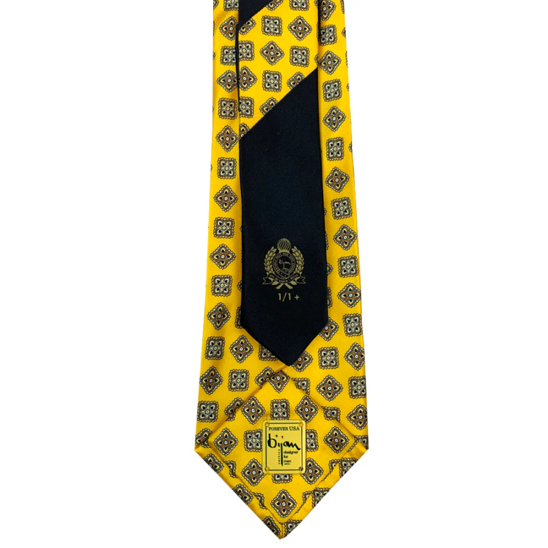 BIJAN PURE SILK TIE SET YELLOW