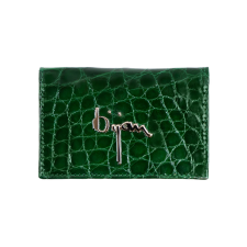 BIJAN EMERALD GREEN ALLIGATOR CARD HOLDER