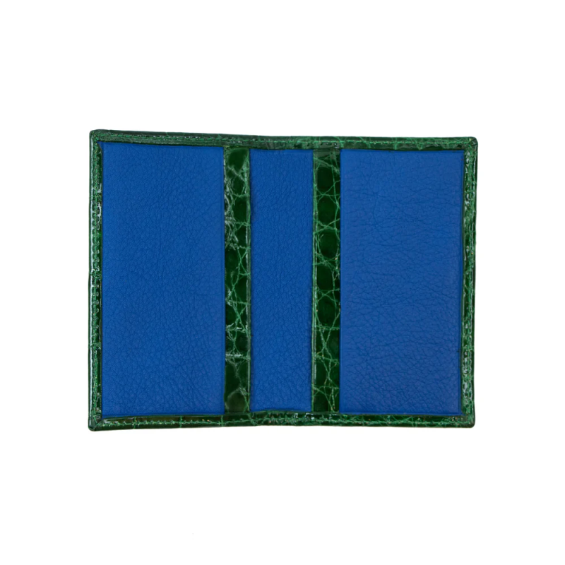 BIJAN EMERALD GREEN ALLIGATOR CARD HOLDER