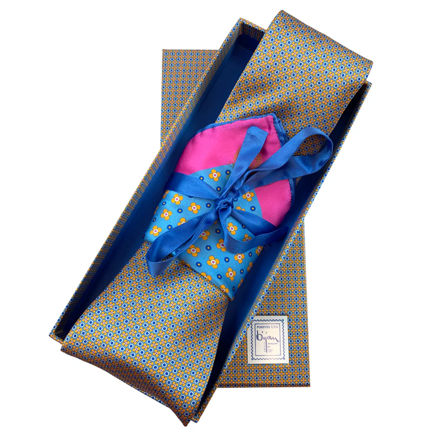BIJAN PURE SILK TIE SET