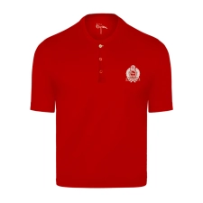 BIJANRED  RED ROUND NECK SHORT SLEEVE T-SHIRT WITH 3 BUTTONS