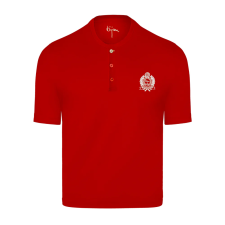 BIJANRED  RED ROUND NECK SHORT SLEEVE T-SHIRT WITH 3 BUTTONS