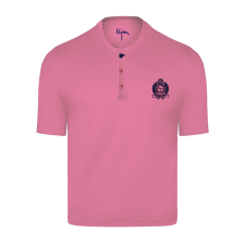 BIJAN PINK ROUND NECK SHORT SLEEVE T-SHIRT WITH 3 BUTTONS