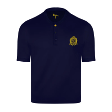 BIJAN NAVY ROUND NECK SHORT SLEEVE T-SHIRT WITH 3 BUTTONS