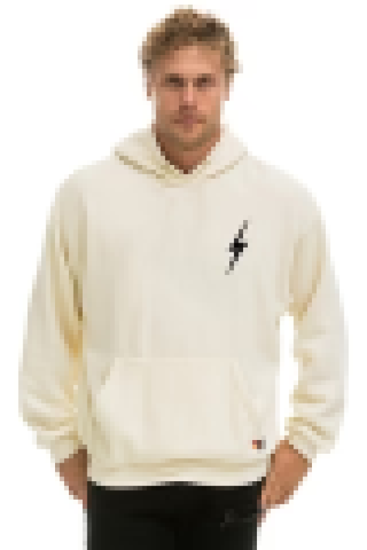 AVIATOR NATION BOLT STITCH RELAXED PULLOVER HOODIE - VINTAGE WHITE