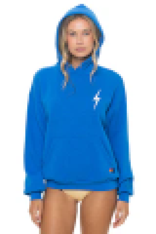 AVIATOR NATION BOLT STITCH RELAXED PULLOVER HOODIE - OCEAN // WHITE