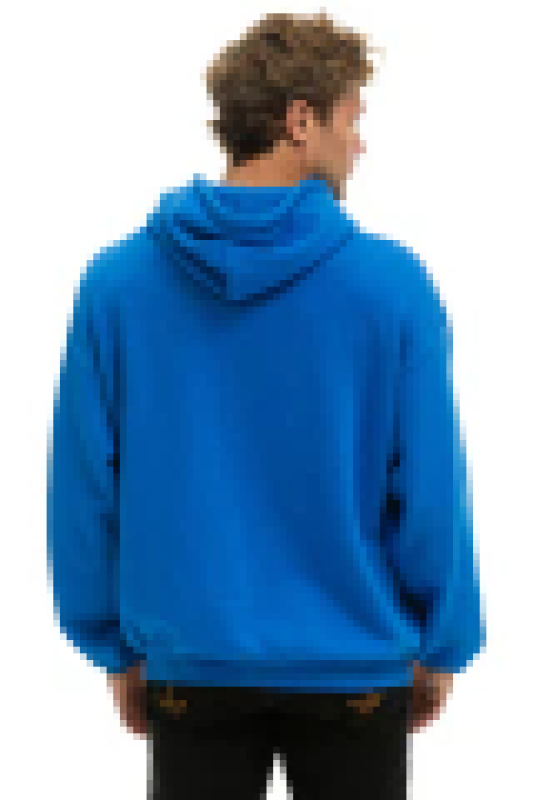AVIATOR NATION BOLT STITCH RELAXED PULLOVER HOODIE - OCEAN // WHITE