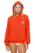 AVIATOR NATION BOLT STITCH RELAXED PULLOVER HOODIE - VINTAGE ORANGE // WHITE