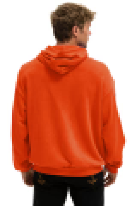 AVIATOR NATION BOLT STITCH RELAXED PULLOVER HOODIE - VINTAGE ORANGE // WHITE