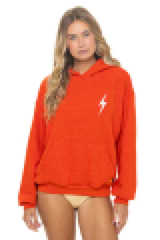 AVIATOR NATION BOLT STITCH RELAXED PULLOVER HOODIE - VINTAGE ORANGE // WHITE