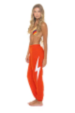 AVIATOR NATION BOLT STITCH SWEATPANTS - VINTAGE ORANGE // WHITE