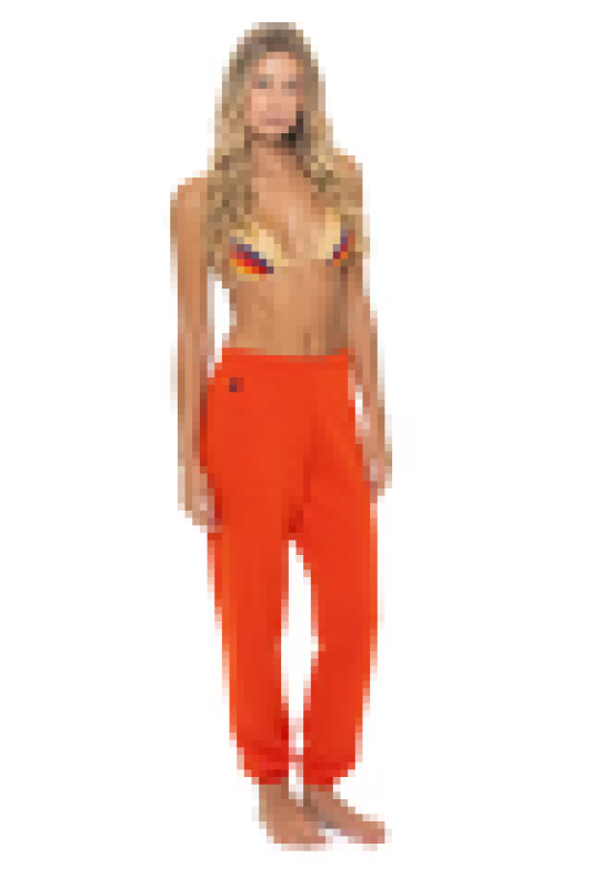 AVIATOR NATION BOLT STITCH SWEATPANTS - VINTAGE ORANGE // WHITE