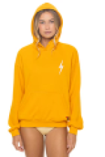 AVIATOR NATION BOLT STITCH RELAXED PULLOVER HOODIE - VINTAGE GOLD // WHITE