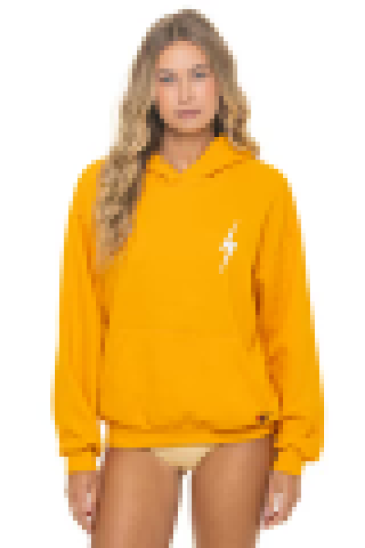 AVIATOR NATION BOLT STITCH RELAXED PULLOVER HOODIE - VINTAGE GOLD // WHITE