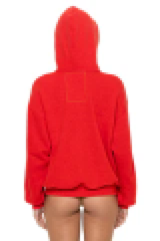 AVIATOR NATION BOLT STITCH RELAXED PULLOVER HOODIE - RED // WHITE