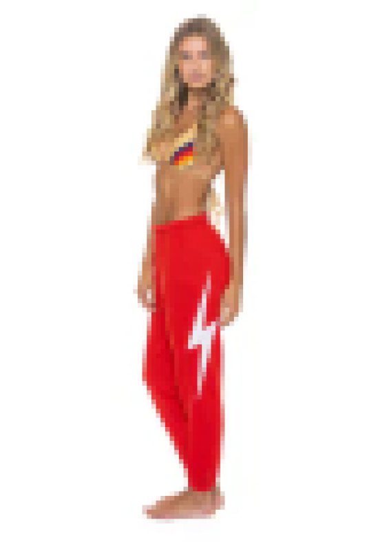 AVIATOR NATION BOLT STITCH SWEATPANTS - RED // WHITE