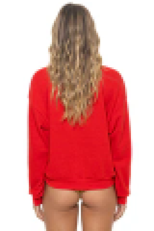 AVIATOR NATION BOLT STITCH RELAXED CREW SWEATSHIRT - RED // WHITE