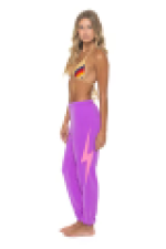 AVIATOR NATION BOLT STITCH SWEATPANTS - NEON PURPLE // NEON PINK