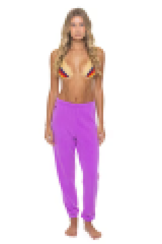 AVIATOR NATION BOLT STITCH SWEATPANTS - NEON PURPLE // NEON PINK