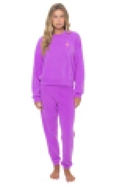 AVIATOR NATION BOLT STITCH RELAXED CREW SWEATSHIRT - NEON PURPLE // NEON PINK