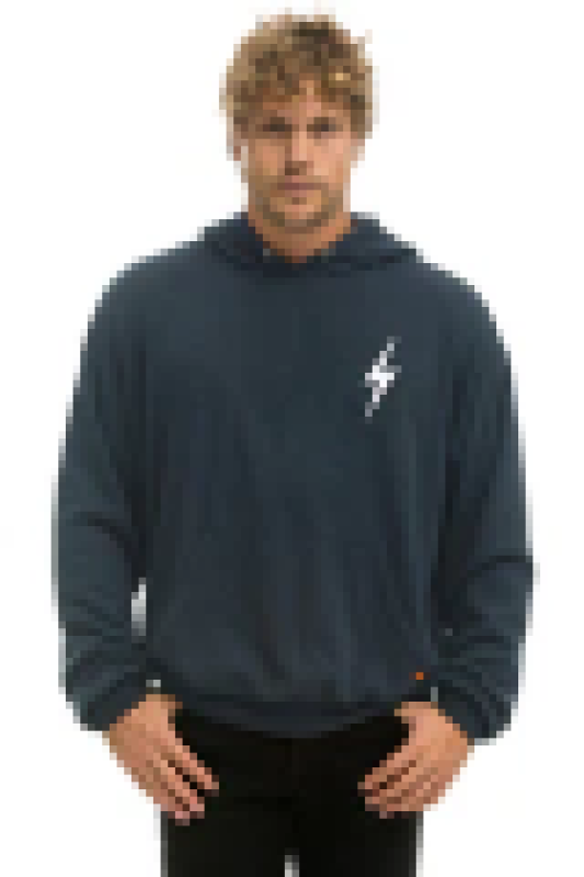 AVIATOR NATION BOLT STITCH RELAXED PULLOVER HOODIE - CHARCOAL