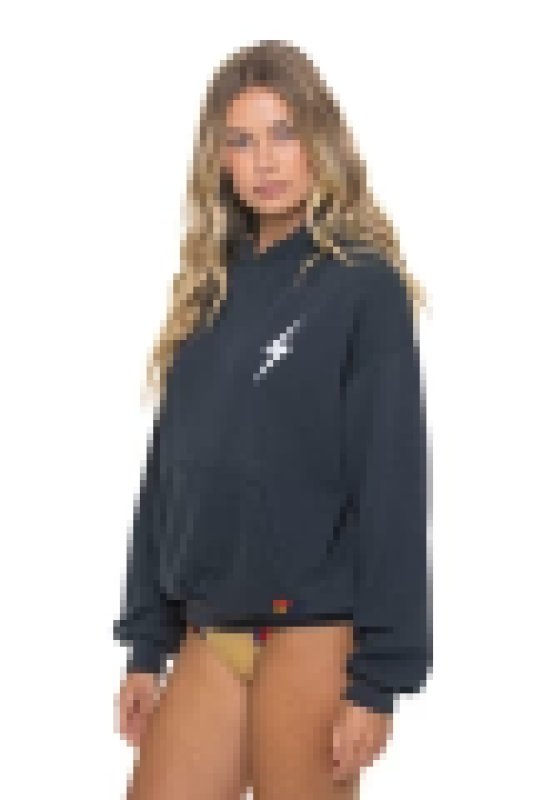 AVIATOR NATION BOLT STITCH RELAXED PULLOVER HOODIE - CHARCOAL