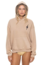 AVIATOR NATION BOLT STITCH RELAXED PULLOVER HOODIE - SAND