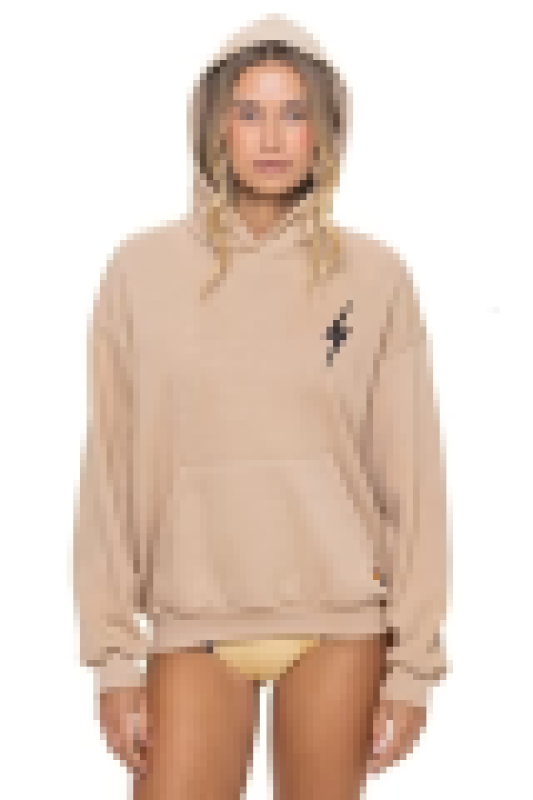 AVIATOR NATION BOLT STITCH RELAXED PULLOVER HOODIE - SAND