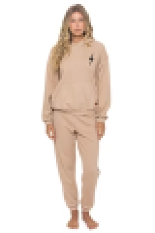 AVIATOR NATION BOLT STITCH RELAXED PULLOVER HOODIE - SAND