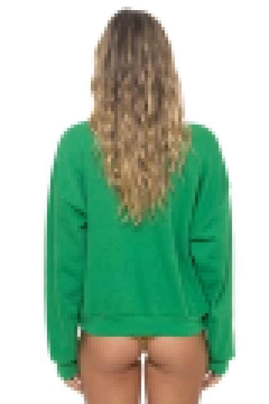 AVIATOR NATION BOLT STITCH RELAXED CREW SWEATSHIRT - KELLY GREEN // WHITE